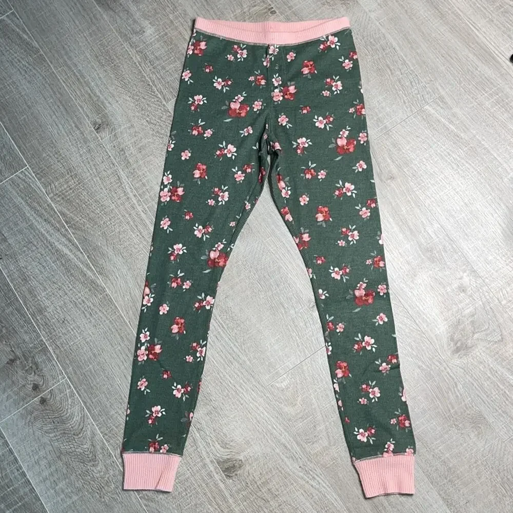 NORDSTROM BP Women's Pink Green Floral Thermal Pajama Pants